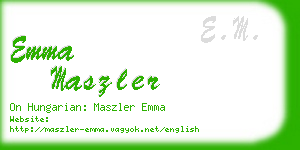 emma maszler business card